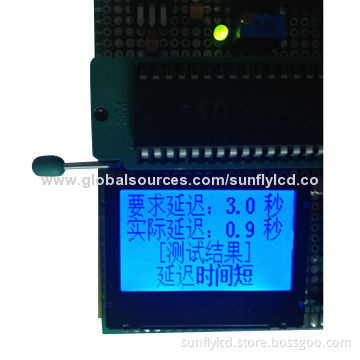 128x64 LCD display module, FSTN, positive mode, blue LED, black character